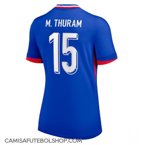 Camisa de time de futebol França Marcus Thuram #15 Replicas 1º Equipamento Feminina Europeu 2024 Manga Curta